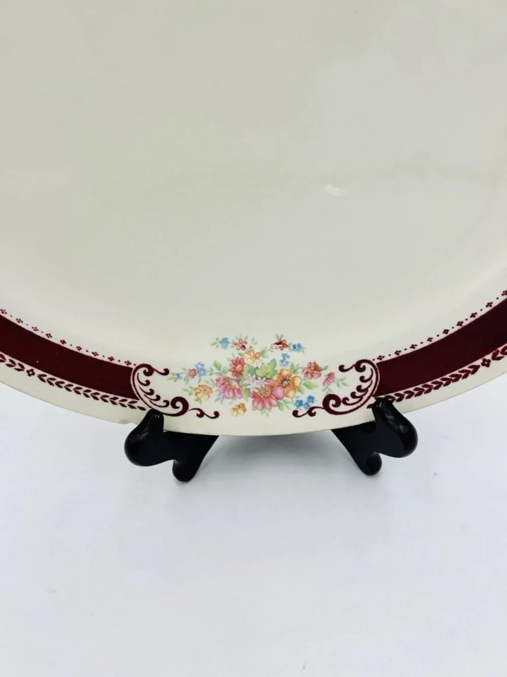 Vintage Homer Laughlin Cranberry Floral Pattern 11.75